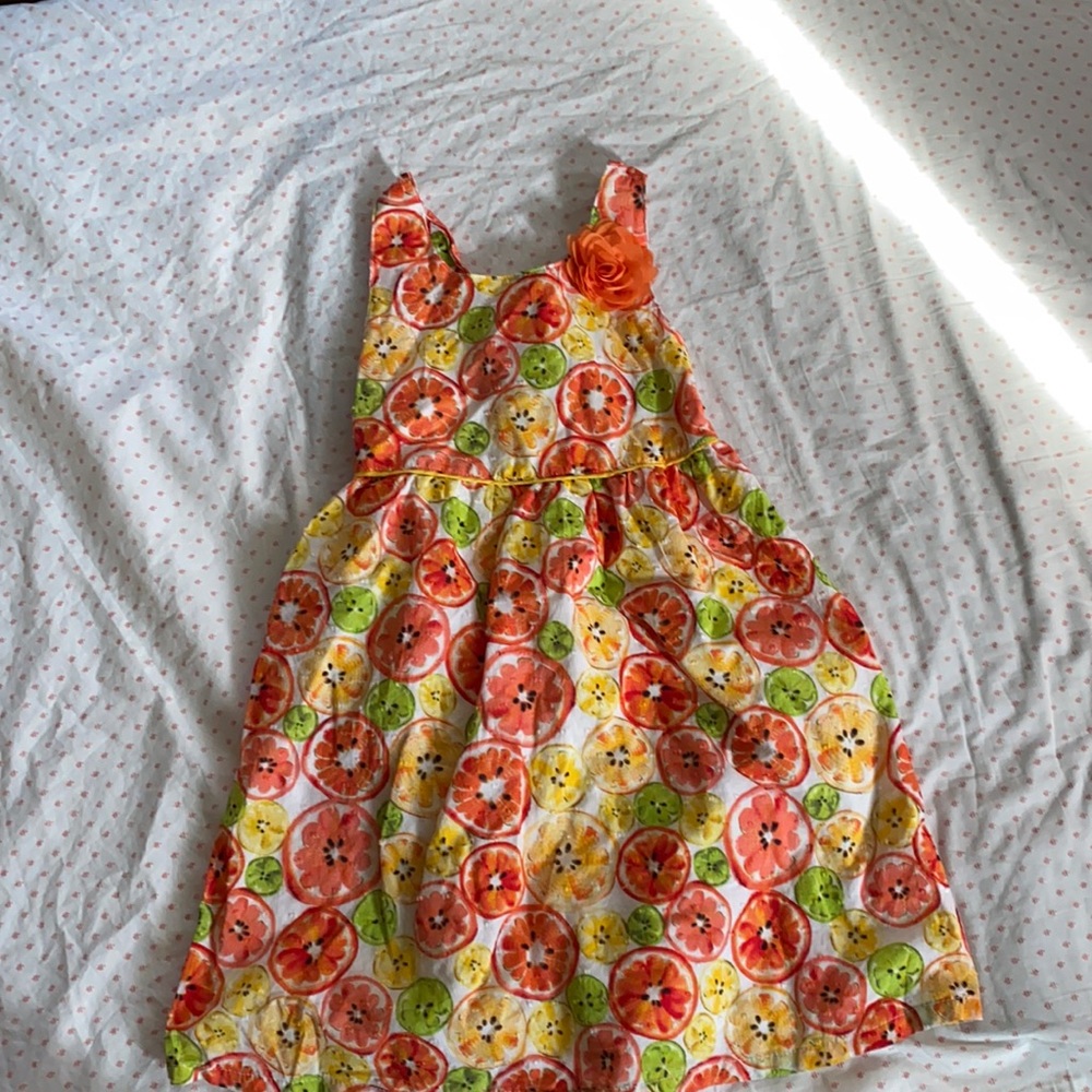 Cute summer fully lined girls citrus dress